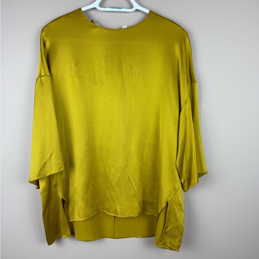 VINCE. | yellow silk blouse top large